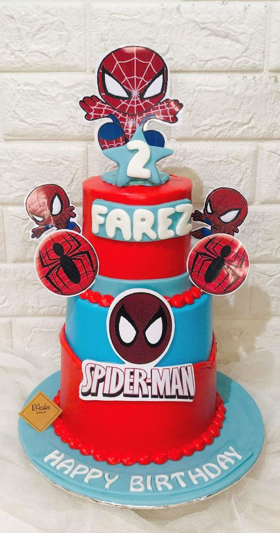 20+Spiderman Birthday Cake Ideas : Spiderman Cake for 2nd Birthday