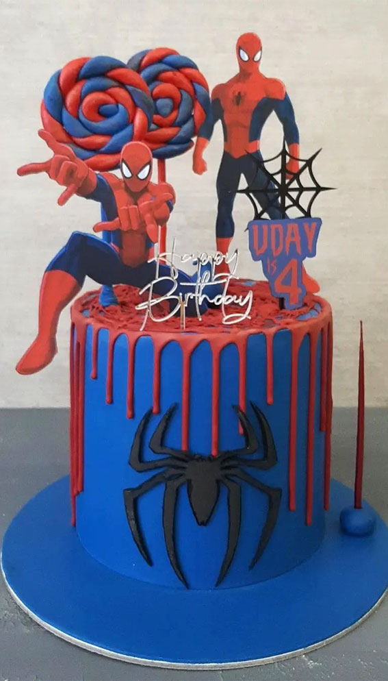 20+Spiderman Birthday Cake Ideas : Candy Lollipops