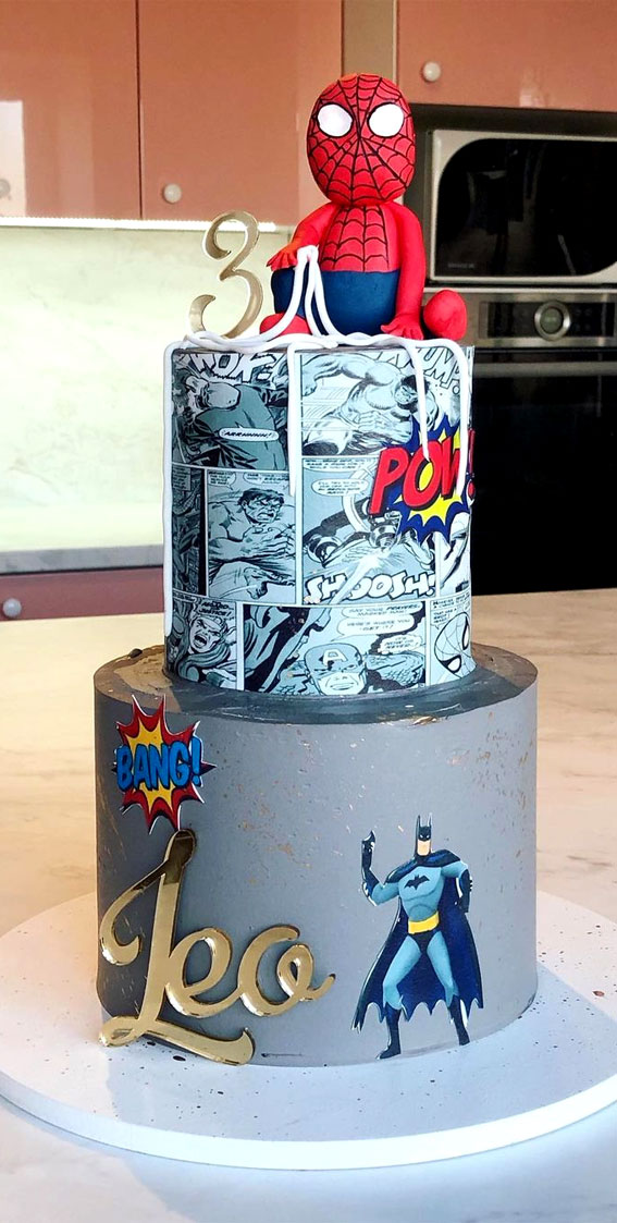 20+Spiderman Birthday Cake Ideas : Spiderman & Bat Man Cake