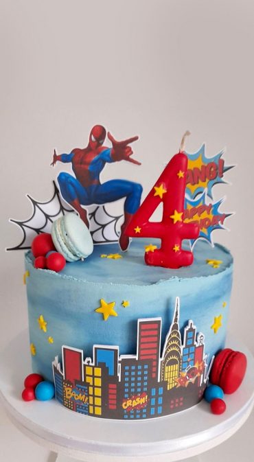 20+Spiderman Birthday Cake Ideas : Ombre Blue Cake
