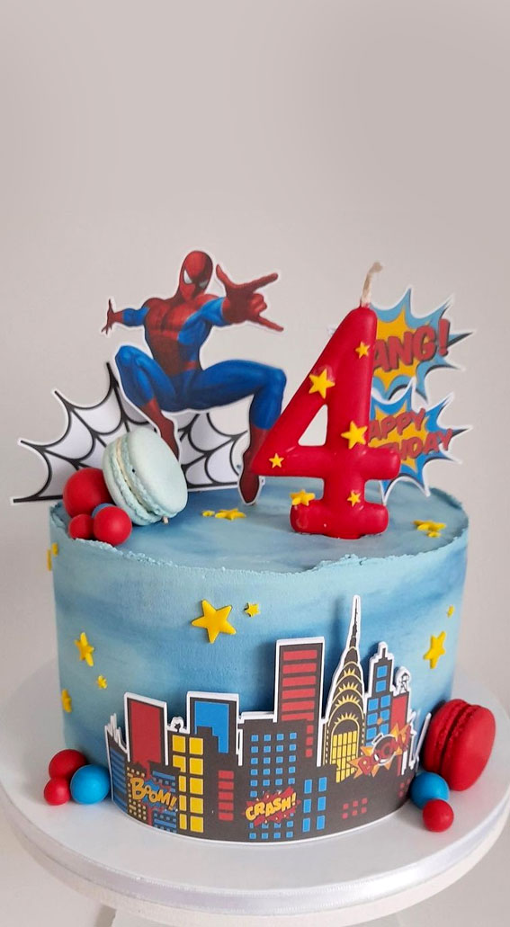 25 Spiderman Birthday Cake Ideas To Thrill Every Child : Navy Blue-nextbuild.com.vn