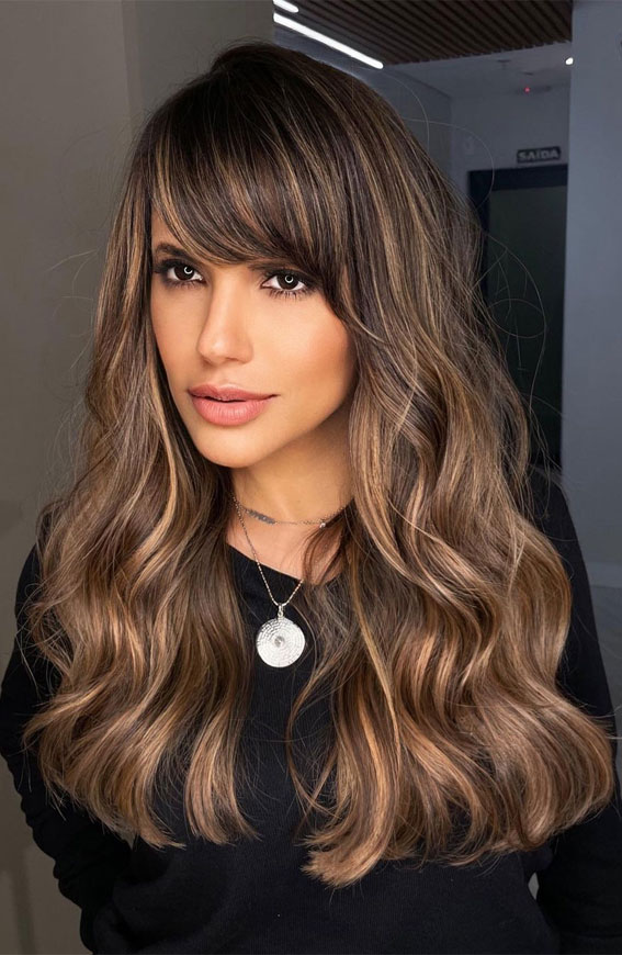50 Stylish Brown Hair Colors & Styles for 2022 : Beige Blonde Highlights