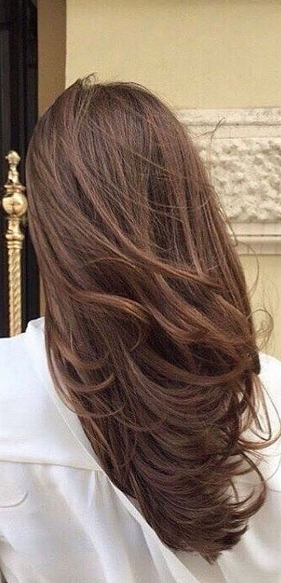 50 Stylish Brown Hair Colors & Styles for 2022 : Medium Brown with Caramel  Balayage