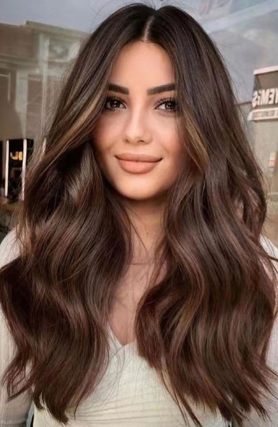 50 Stylish Brown Hair Colors & Styles for 2022 : Brown with Caramel