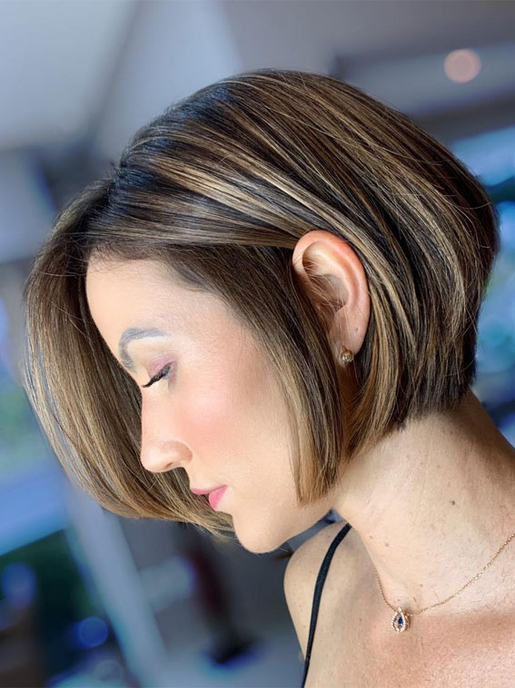 Partial highlights on short brown hair  Highlighted Hairstyles For Black  Hair  Bob cut Brown hair Hair Color Ideas