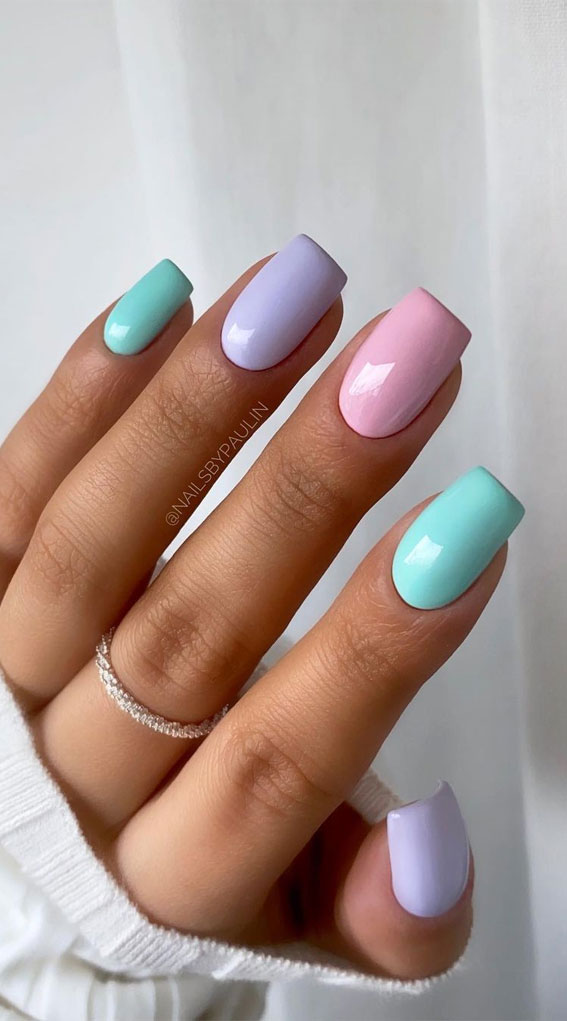 30 Spring Nails That We Are Obsessed With : Simple Pastel Nails