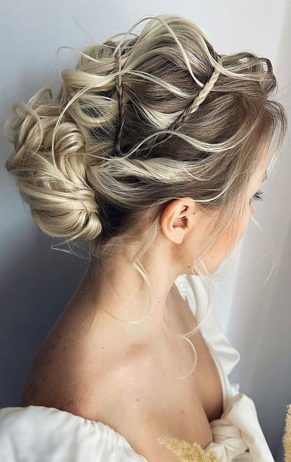 50 Best Updo Hairstyles For Trendy Looks in 2022 :Updo with Tiny Braids Head Band