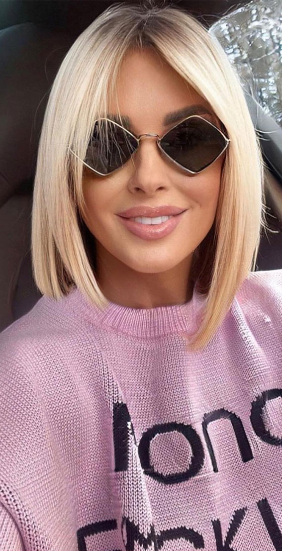 50 Long Bobs & Bob Haircuts To Shake Up Your  Look : Trendy Blonde Middle Part Lob Haircut