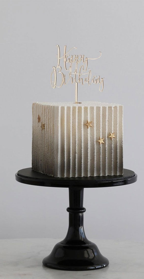 40 Cute Minimalist Cake Designs for Any Celebration : Accordion Ganache Texture