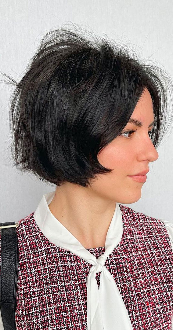 50 Short Hairstyles That Looks so Sassy : Razor Cut French Bob