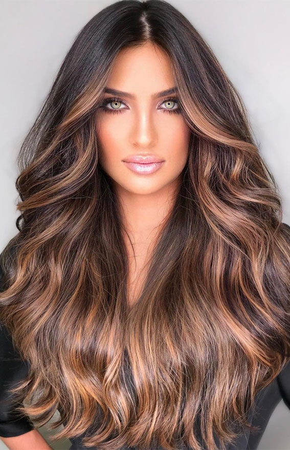 50 Cute New Hair Color Trends 2022 : Dark Hair + Bronze Brown & Dark Caramel