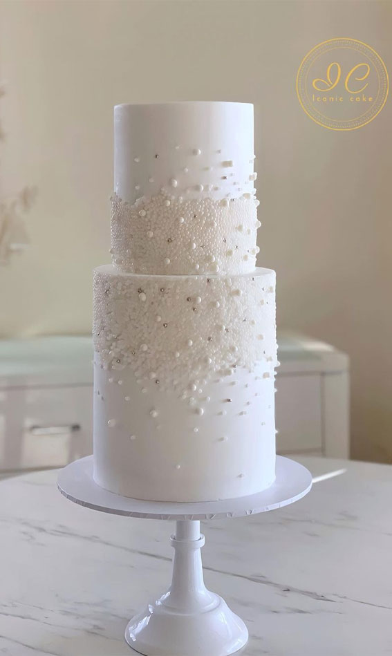 50 Timeless Pearl Wedding Cakes : Contemporary Pearl Cake