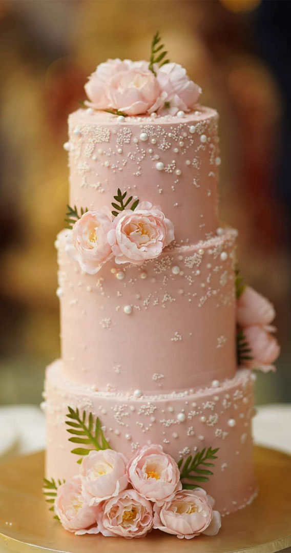50 Timeless Pearl Wedding Cakes : Pearly Pink Wedding Cake