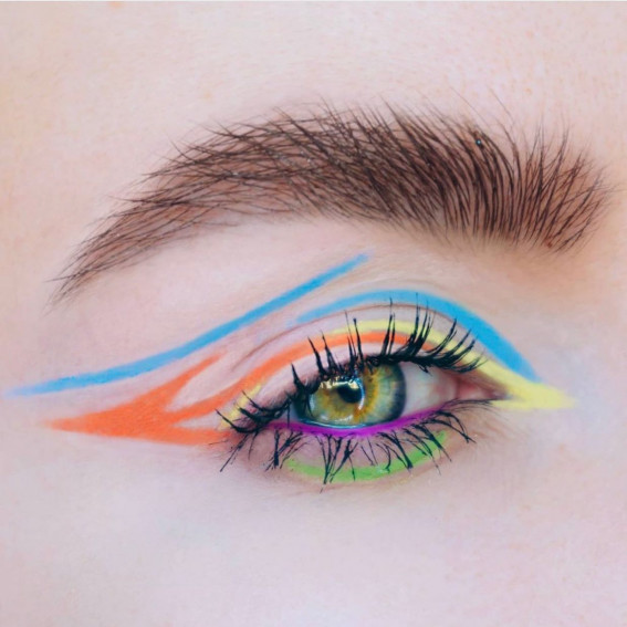 47 Cute Makeup Looks to Recreate : Electric Pastel