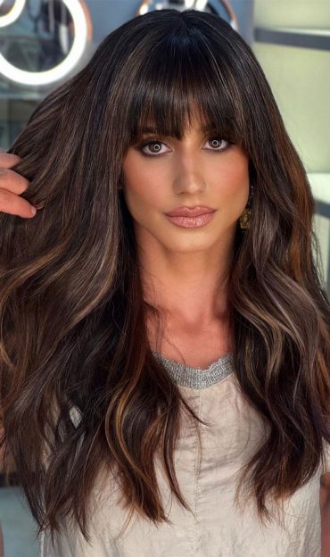 40 Trendy Haircuts For Women To Try in 2022 : Dark Hair with Toffee ...