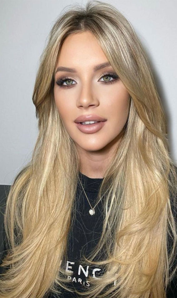 40 Trendy Haircuts For Women To Try in 2022 : Golden Blonde Layered Cut