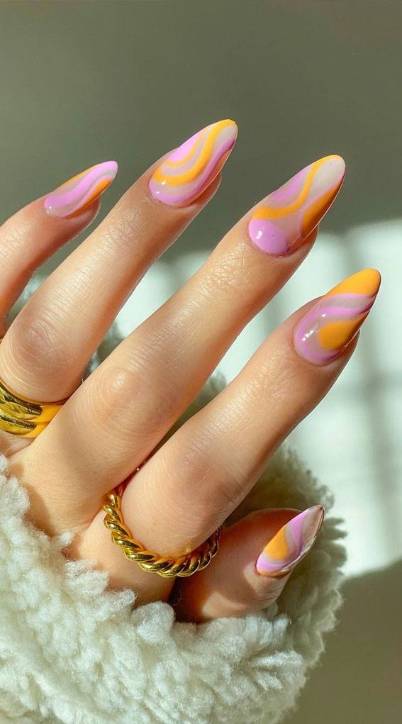 30+ Summer Swirl Nails You Need To Try! - Prada & Pearls | Nails, Nail  designs, Nail art