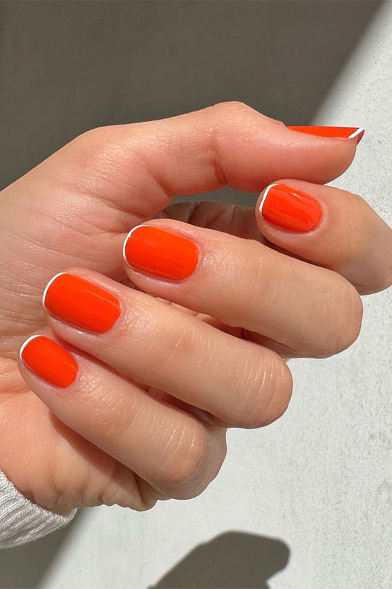 10 Neon Orange Nail looks to try this Summer - Zaynab.Com
