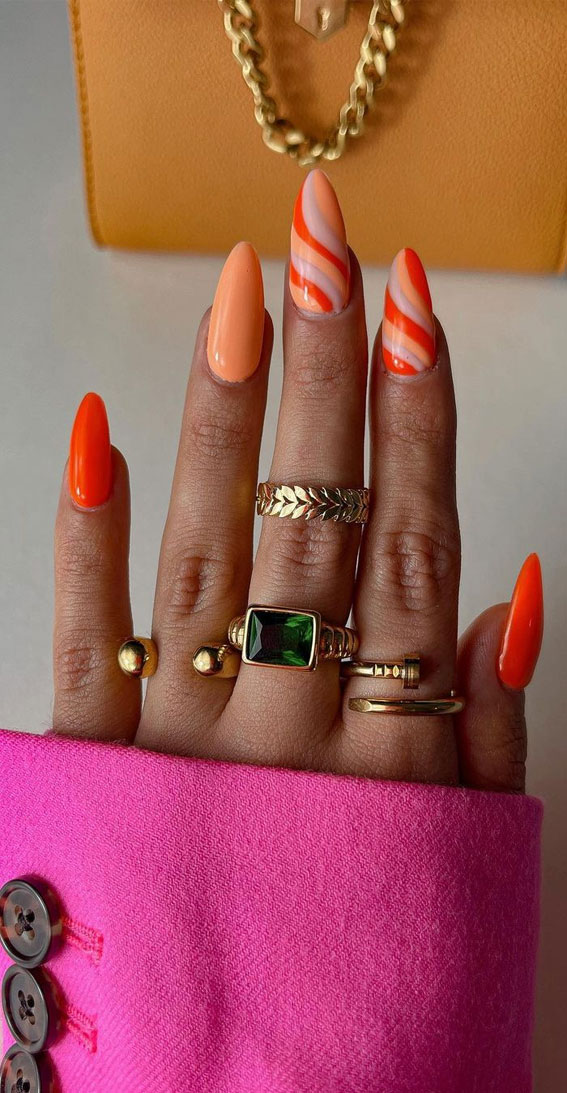 orange nails, orange nail art design, summer nail art designs, colorful nail colors, bright nail colors, summer nail art designs 2022, orange nail colors, nail art designs 2022 
