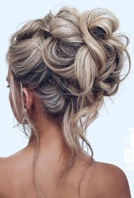 50 Stunning Updos For Any Occasion in 2022 : Messy Updo Hairstyle