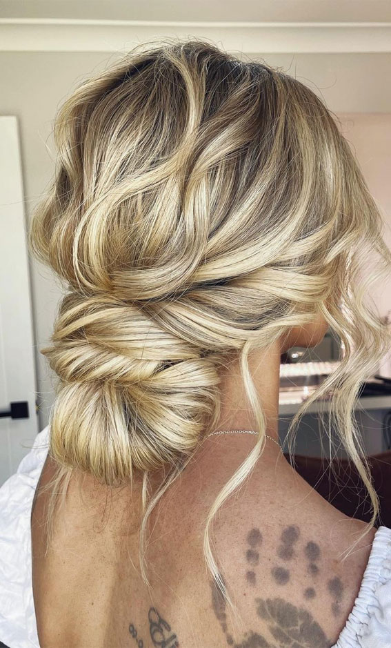 50 Stunning Updos For Any Occasion in 2022 : Tousled Low Bun