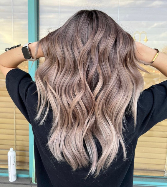 hair color trends 2022, summer hair color trends 2022, milk tea hair color, milk tea hair color, milk tea ash hair color, milk tea hair color with highlights, milk tea hair color pink, milk tea balayage, milk tea beige hair color, lavender milk tea hair color