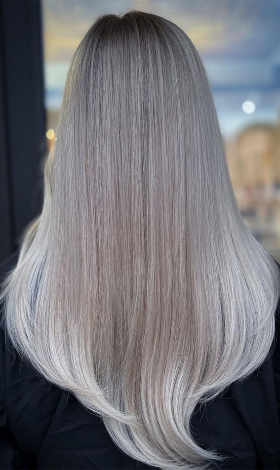 32 Ash Blonde Hair Colors & Styles : Ash Blonde with Shadow Roots