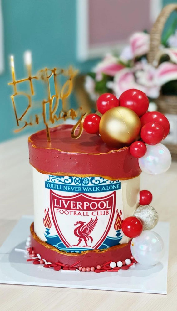 45 Awesome Football Birthday Cake Ideas : Liverpool Football Team Cake