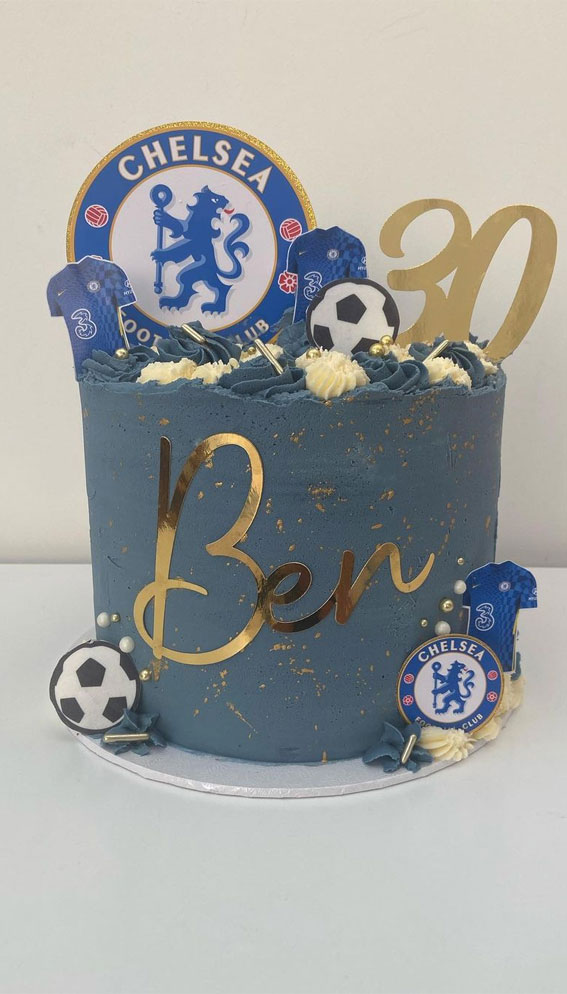 45 Awesome Football Birthday Cake Ideas : Concrete Chelsea Cake