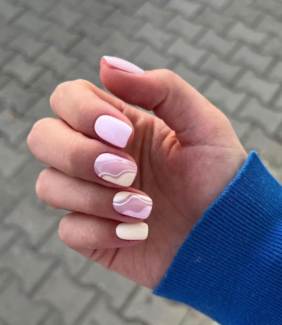 52 Cute Summer Nail Ideas : White and Pale Yellow Nails