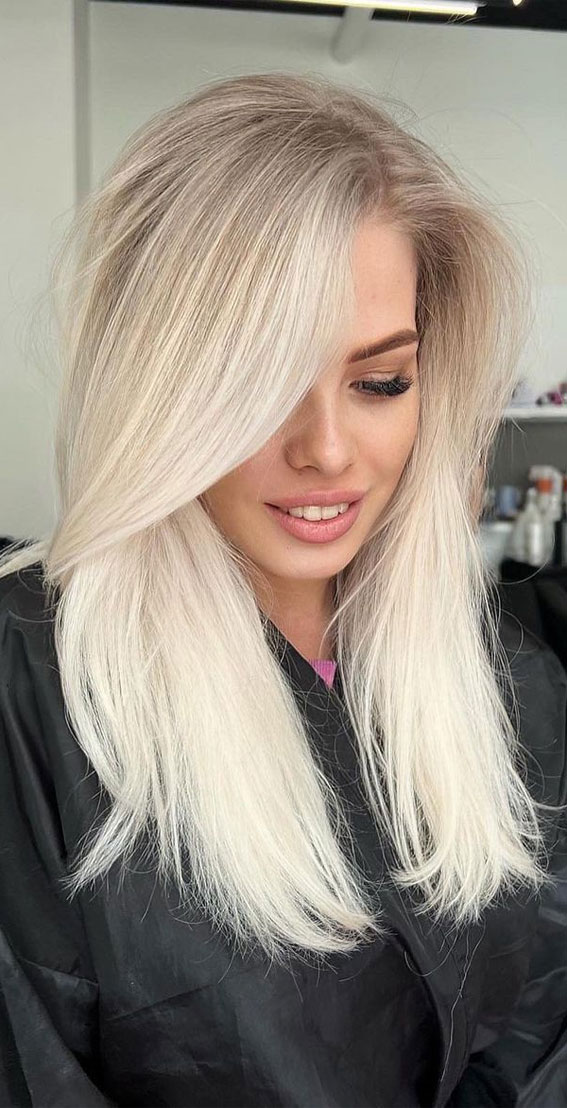 50 Hair Colours Ideas That Are Trending Now : Ombre Platinum Blonde Hair