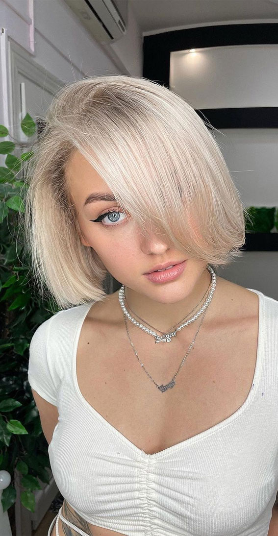 50 Hair Colours Ideas That Are Trending Now : Blonde Bob