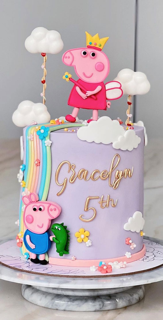 70 Cake Ideas for Birthday & Any Celebration : Peppa Pig Birthday Cake for 5 Year Old