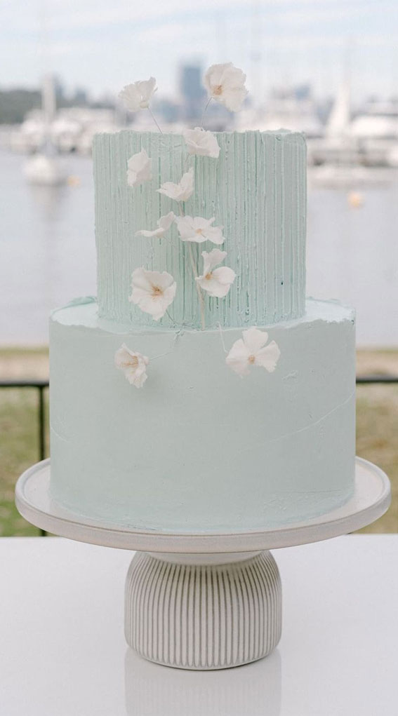 70 Cake Ideas for Birthday & Any Celebration : Soft Blue Whimsical Cake