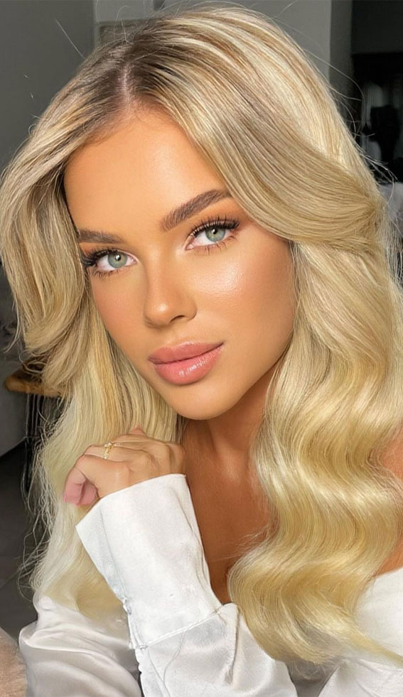 58 Stunning Makeup Ideas For Every Occasion : Neutral Glam Blonde