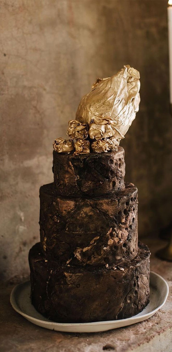 50 Beautiful Wedding Cakes in 2022 : Stone Textured Wedding Cake