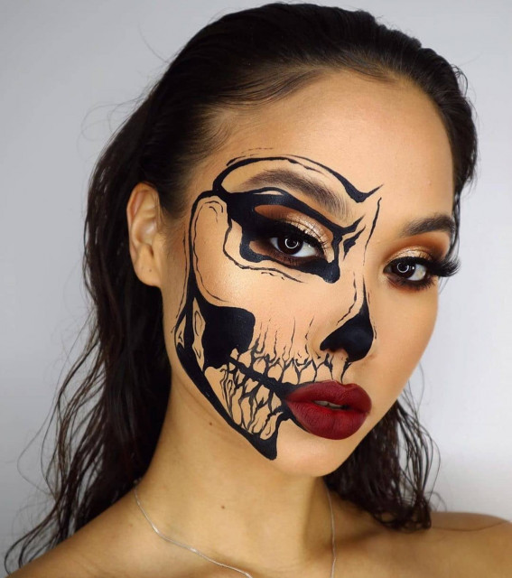 40+ Spooky Halloween Makeup Ideas : Skull Halloween Mood