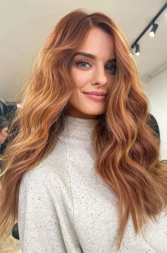 copper hair color, auburn hair color, ginger hair color, fall hair color trends, fall hair color ideas, fall hair color trends 2022, light copper hair color, dark copper hair color, autumn hair colour 