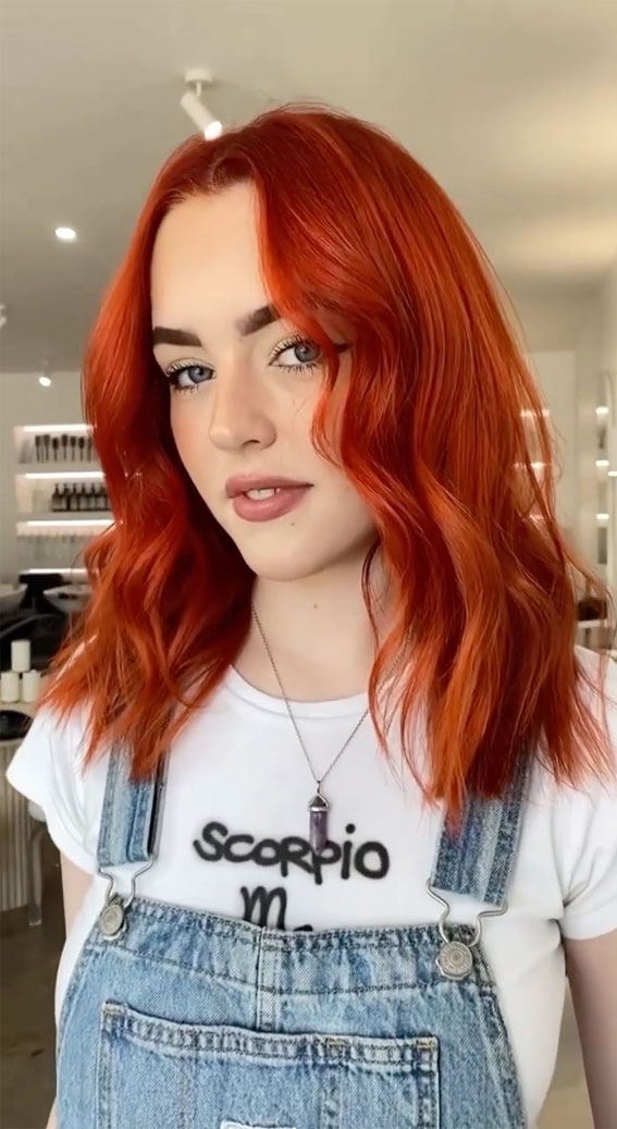 40 Copper Hair Color Ideas That're Perfect for Fall : Red Hot Copper