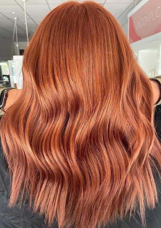 40 Copper Hair Color Ideas That're Perfect for Fall : Bright fiery copper