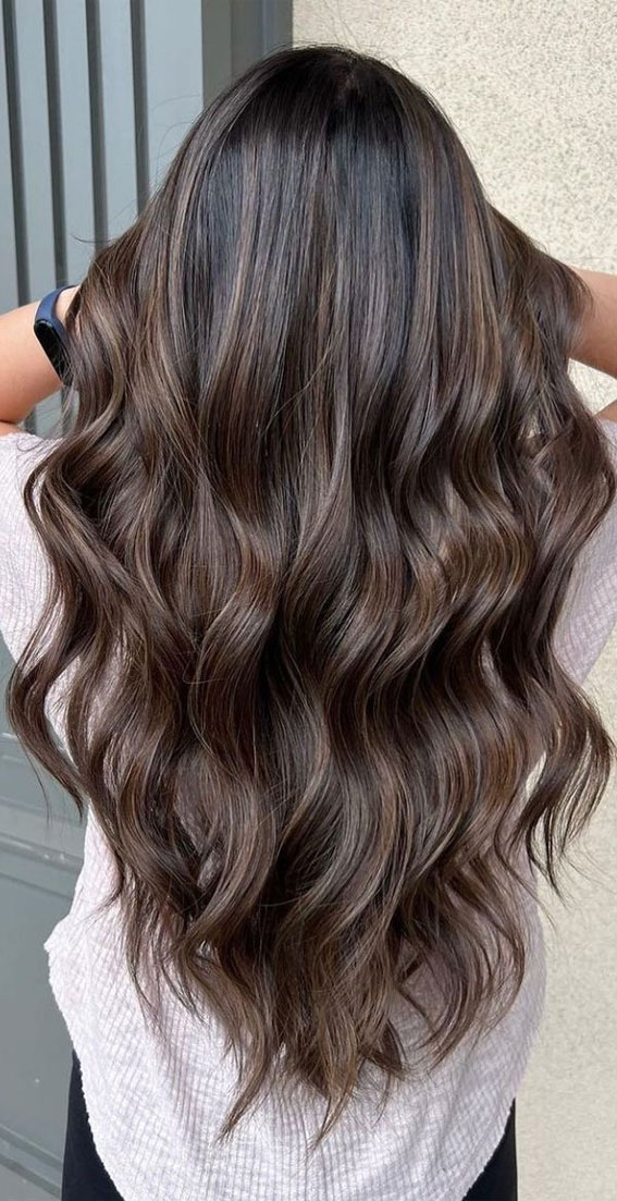50 Fabulous Fall Hair Color Ideas For Autumn 2022 : Rich Brunette with  Babylights