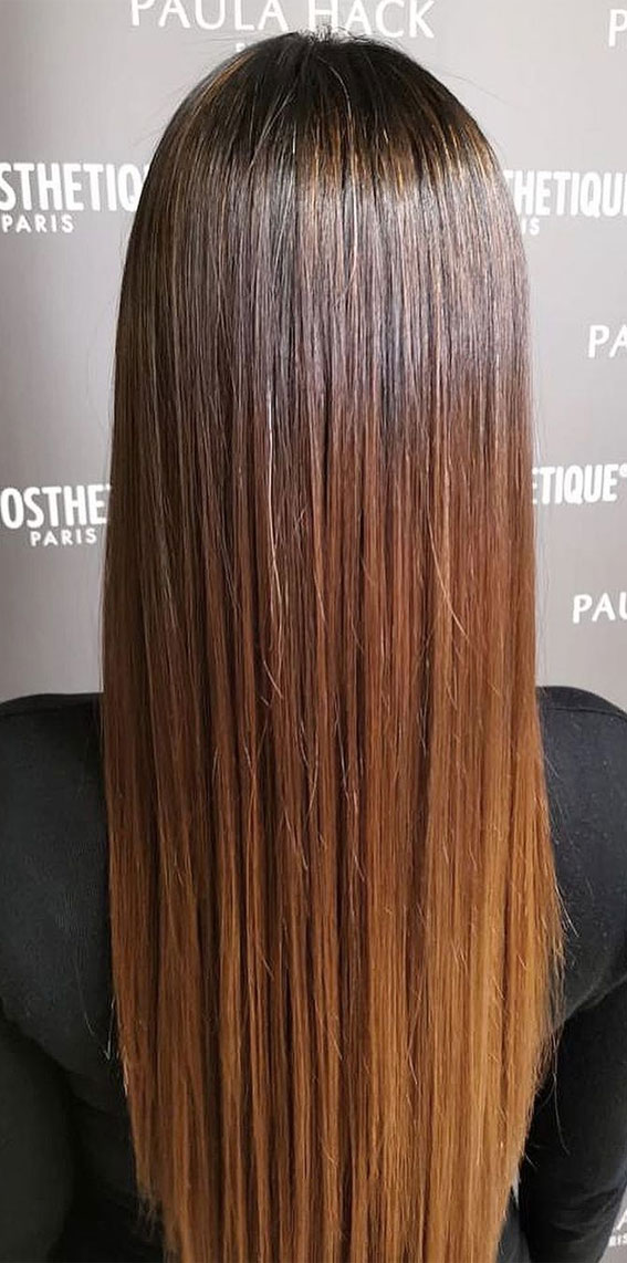 50 Fabulous Fall Hair Color Ideas For Autumn 2022 : Warm Brown Balayage  Long Straight Hair