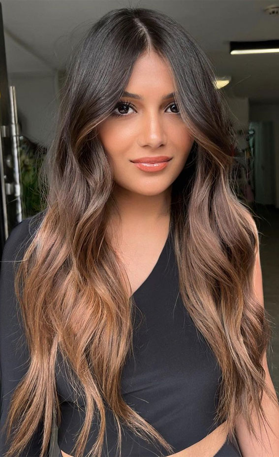 50 Fabulous Fall Hair Color Ideas For Autumn 2022 : Brunette Ombre Bronze