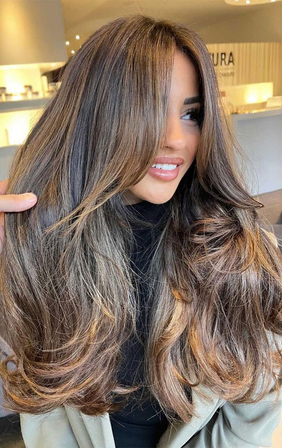 49 Best Shades of Brown Hair Colour Ideas : Brown with Toasted Coconut  Highlights