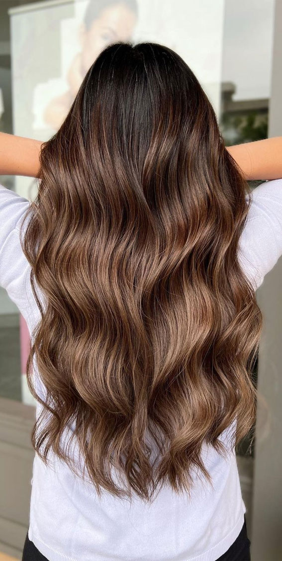 49 Best Shades of Brown Hair Colour Ideas : Creamy Copper Waves