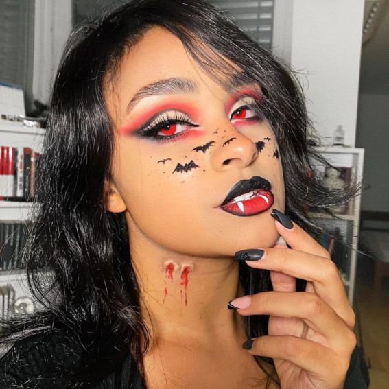 40+ Spooky Halloween Makeup Ideas : Cute Vampire Makeup Look