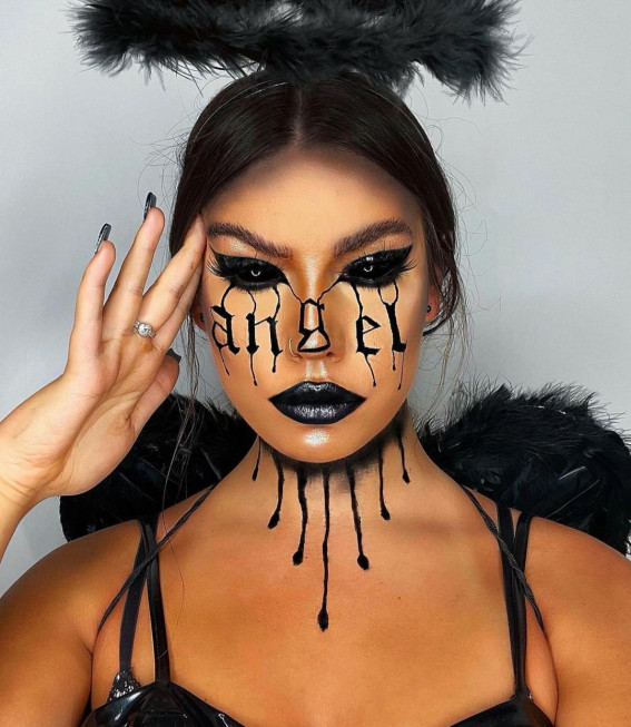 40+ Spooky Halloween Makeup Ideas : Angel Halloween Makeup