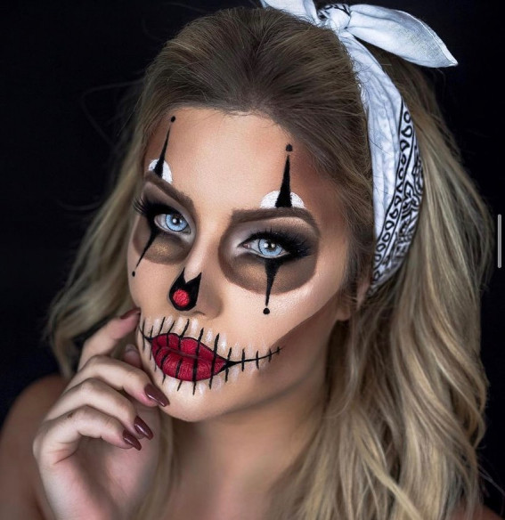 40+ Spooky Halloween Makeup Ideas : Spooky Skull Doll