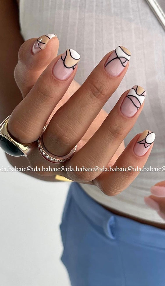 70 Stylish Nail Art Ideas To Try Now : Pink XOXO Blue Short Nails