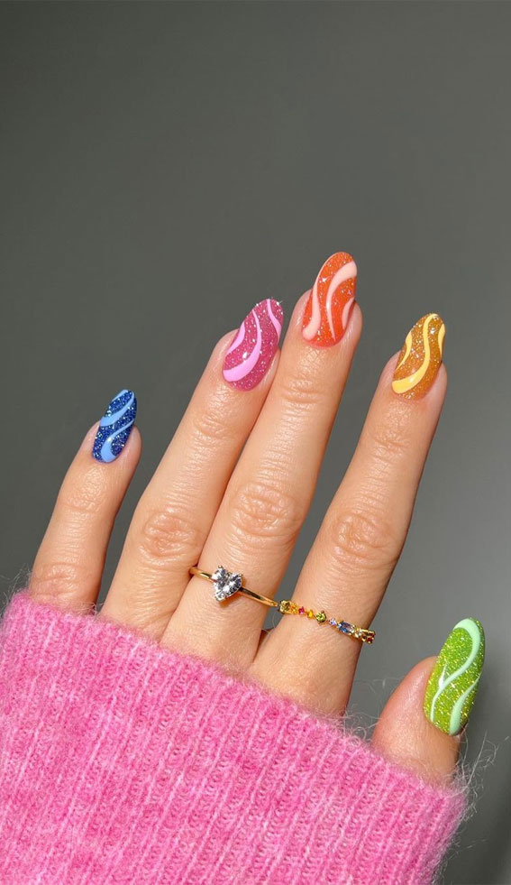 70 Stylish Nail Art Ideas To Try Now : Shimmery Jelly Nails